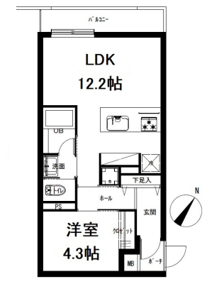 Ԏ} 1LDK{Lʐ41.85u